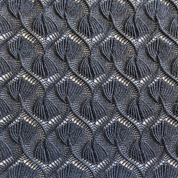 Vintage 90s MONA LEAH COUTURE Metallic Open Knit Semi-Sheer Cardigan Size XL - Picture 5 of 7